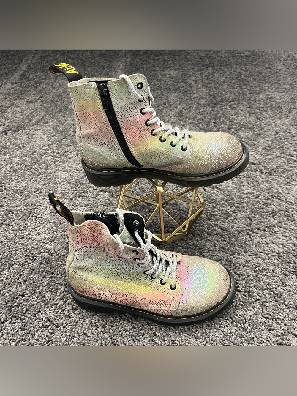 Dr. Martens Juniors 1460 Boots US Size 1 EU 32 Pascal Rainbow Iridescent Lace Up